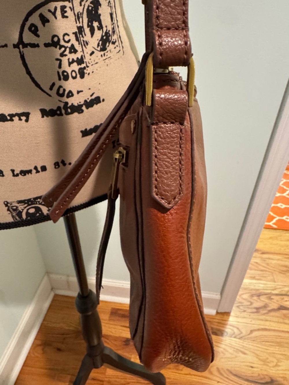 Fossil Leather Crossbody Bag in Rust - Picture 8 of 16
